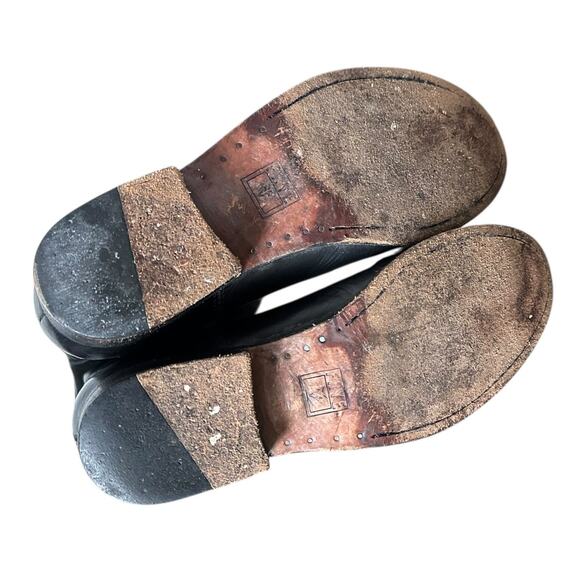 Frye Black Leather Melissa Button Tall Black Leather Riding Boots Womens US 7 - Picture 5 of 6